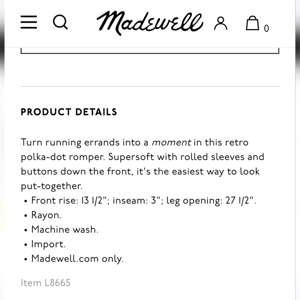 Madewell Romper, Size XS - Picture 12 of 12